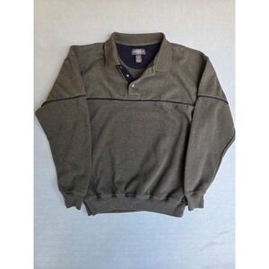 VTG Knights Sportswear Mens M Polo Sweatshirt Olive Green Preppy Old Money Rugby